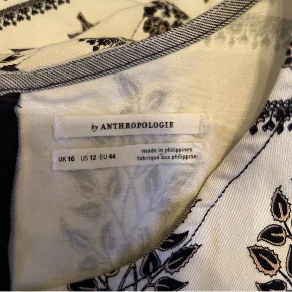 Anthropologie Brown and White Floral Dress - Picture 5 of 10